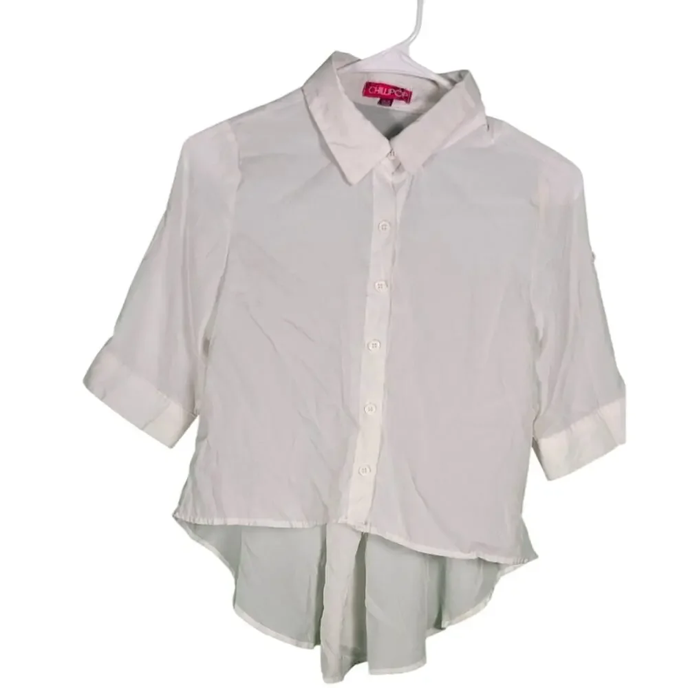 Girl's Blouse Button up | Sz. 14-16 | Chillipop | White